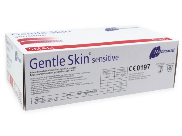 Gentle Skin Sensitive Einmalhandschuhe Latex Small